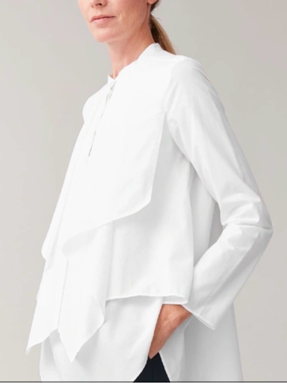 COS White Layered Cotton Blouse